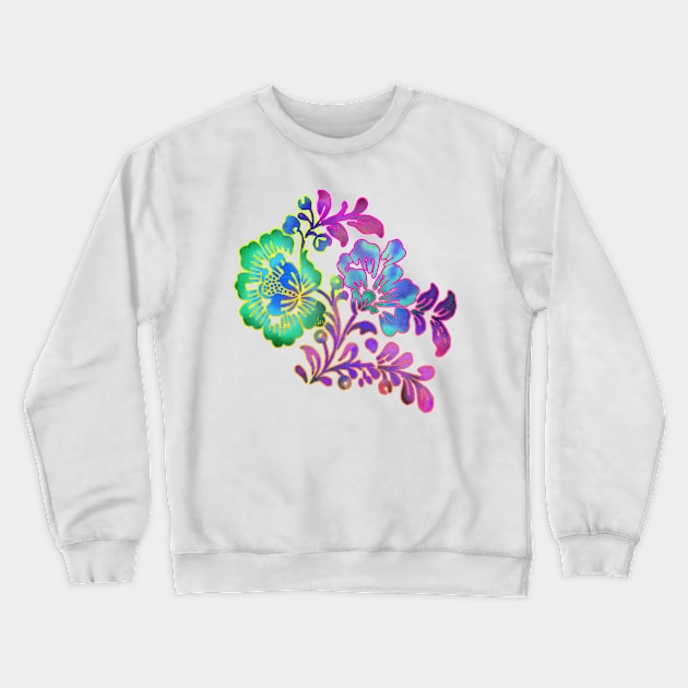 Pretty Boho Stencil Style Floral Motif Crewneck Sweatshirt by CheriesArt